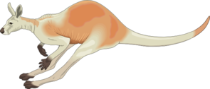 Jumping Red And White Kangaroo Clip Art